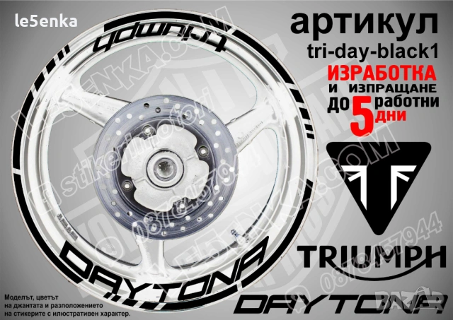 Triumph Daytona кантове и надписи за джанти, снимка 2 - Аксесоари и консумативи - 43157316