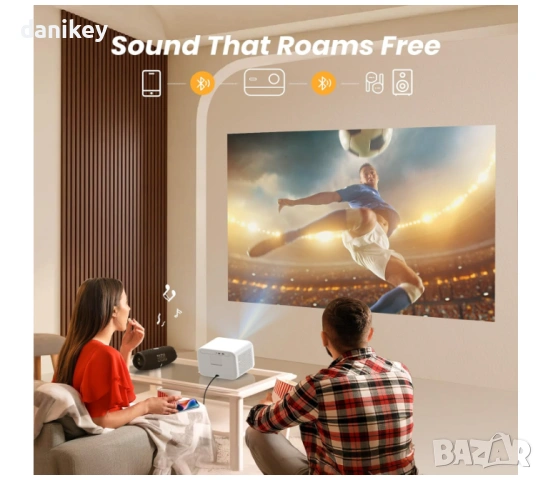 Чисто нов Проектор Yaber L2s – JBL Звук, WiFi 6 | Топ за Световното и Кино вечери на двора и морето!