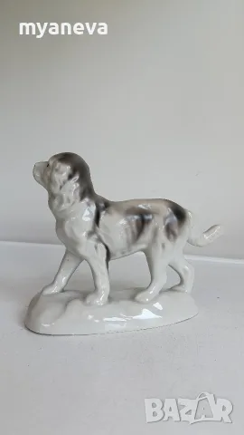Българска , vintage, порцеланова фигура на куче , произведена от фабрика „Изида“ , снимка 4 - Статуетки - 55343199