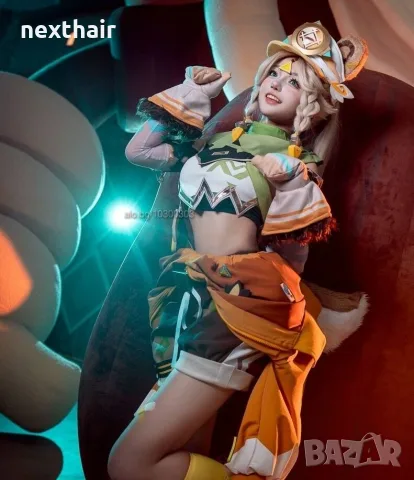 Аниме висококачествена перука Genshin Impact Kachina Cosplay, снимка 6 - Аксесоари за коса - 55600744