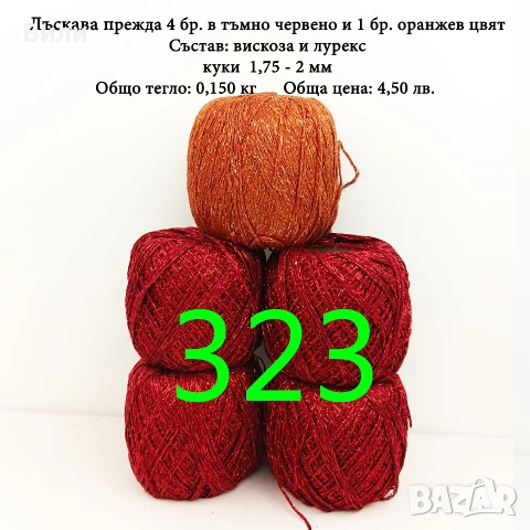 Евтини прежди в малки количества - нови и остатъци, снимка 16 - Други - 52042488