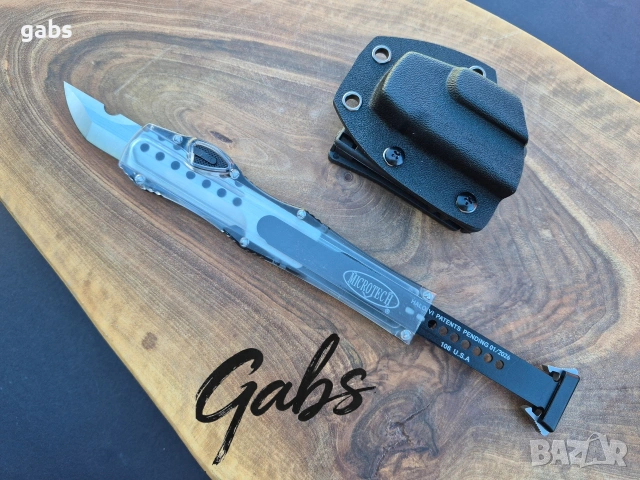Автоматичен нож Microtech Halo6 2026,прозрачен корпус, снимка 6 - Ножове - 54739335