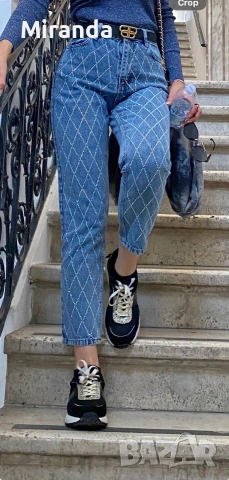 Mom Fit дънки с камъни 