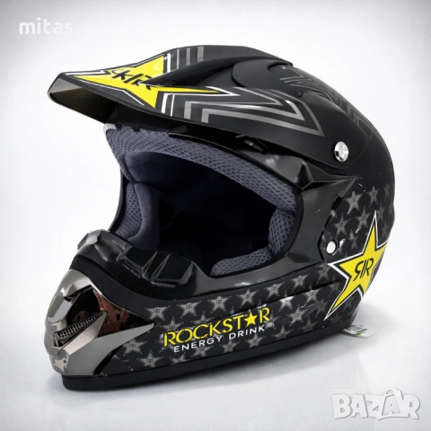 Кросова каска ROCKSTAR, Full Face, DOT Сертификат, Размер: S; M;, снимка 2 - Аксесоари за велосипеди - 52137315