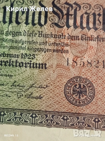 Две райхбанкноти 20 000 марки 1923г. / 100 марки 1923г. Германия редки за КОЛЕКЦИЯ 17998, снимка 3 - Нумизматика и бонистика - 54898512