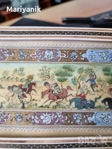Персийска миниатюра върху кост., снимка 3 - Антикварни и старинни предмети - 54604624