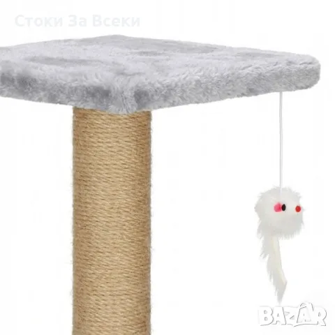 Драскалка за котки XL 90 см с къщичка и тунел, снимка 5 - За котки - 55484966