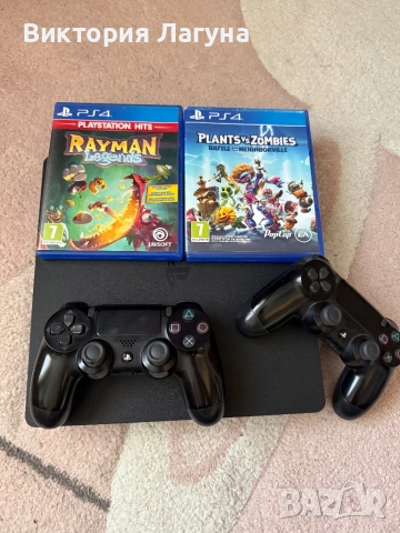 PlayStation 4 Slim 1TB + 2 контролера + игри 