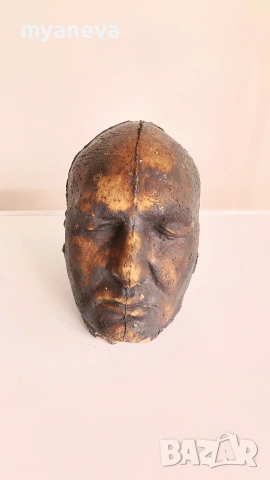 Антична гипсова смъртна маска (death mask) от 19-ти век на император Наполеон Бонапарт.  , снимка 9 - Статуетки - 55164156