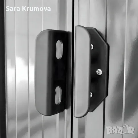 Метална градинска къща за инструменти с вентилация и заключване - 277 × 299 × 192 см, снимка 6 - Градински мебели, декорация  - 55695307