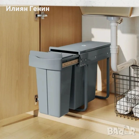 HOMCOM Разтегателен кош за боклук, снимка 10 - Кухни - 54249750