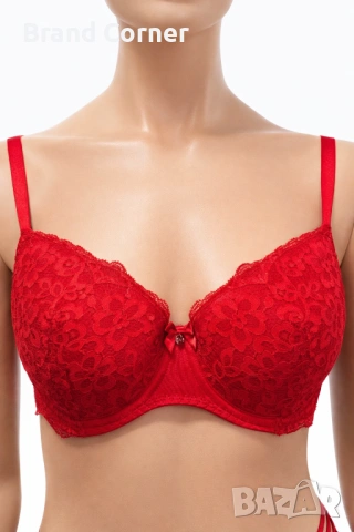 Hunkemöller червен дантелен сутиен - 80D, снимка 2 - Бельо - 54499430