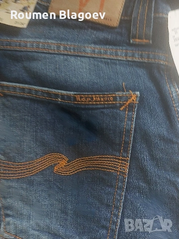 Мъжки дънки Nudie Jeans Co Lean Dean – Navy Blue, размер 32/32, снимка 2 - Дънки - 54528092