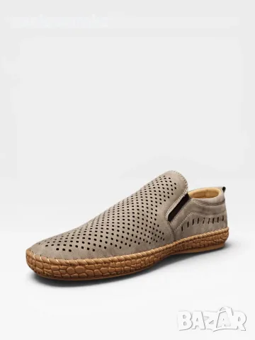 Мъжки мокасини с перфорация в кафяво-бежово S573-3 Khaki, снимка 2 - Мокасини - 55301887