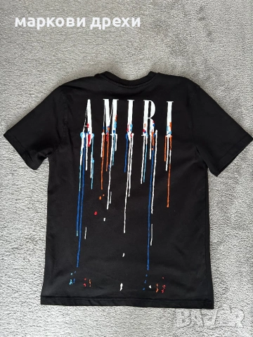 Amiri Paint Drip Core Logo Tee 'Черен' L, снимка 3 - Тениски - 54901021