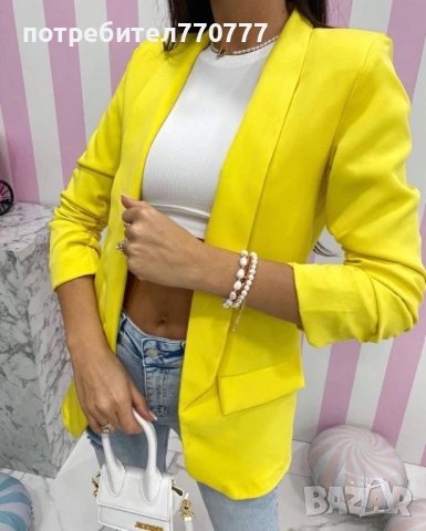 Жълто стилна сако напудрени