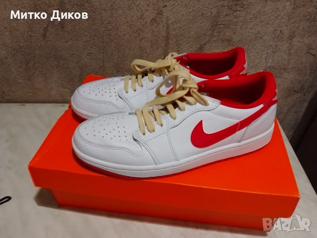 Jordan Air Jordan 1 Low OG "University Red". Нови маратонки естеств.кожа #43 стелка 275 мм, снимка 8 - Маратонки - 54346535