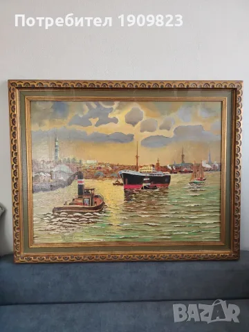 Стара маслена картина, снимка 3 - Картини - 55698775
