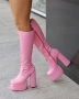 Ботуши на ток - розова кожа, снимка 2
