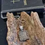 Масивно двулицево стоманено колие с образа на Свети Георги Победоносец, снимка 2