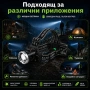 Професионален мощен акумулаторен челник фенер за глава далекобоен тактически за лов риболов каска, снимка 3