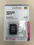 Чисто нова карта памет Silicon Power Superior 64GB microSDXC (4K Ultra HD), снимка 1