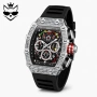 ONOLA 6827D – Black Silver – луксозен мъжки механичен часовник, снимка 1