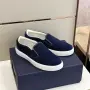 CD Slide Navy/White Стилни Мъжки Обувки Dior Slip-On Sneaker От Тъмносин Велур Код ch102, снимка 7