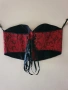 Червен готически корсет с връзки и флорален мотив XL/XXL/XXXL, снимка 2