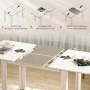 Tрапезна маса HOMCOM, 120-160 x 70 см, разтегателна, за 4-6 души, MDF, бяло с висок гланц, снимка 5