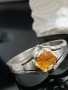 Стар сребърен пръстен с жълт циркон, снимка 1