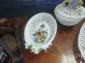 Автентичен комплект винтидж изделия от италиански порцелан/майолика от Басано , снимка 2