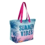 Плажна чанта тюркоаз Summer Vibes с несесер 58x22x39см_1192176, снимка 2