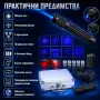 Мощен акумулаторен син лазер 5000mW батерии 18650 предпазни очила горящ палещ клечка кибрит балон, снимка 4