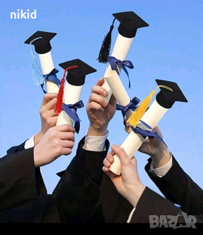 Тога шапка завършване Дипломиране бал кутия от филц украса декор , снимка 5 - Други - 53979580