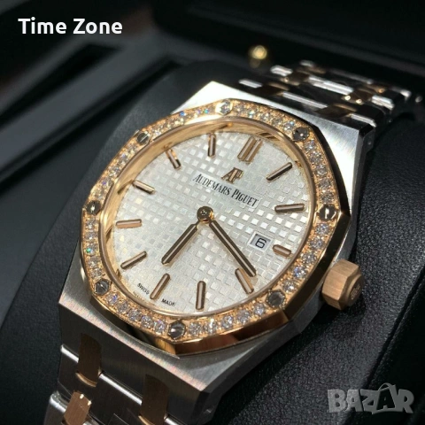 Audemars Piguet Royal Oak 33mm Two Tone White Diamond Дамски Различни Цветове, снимка 3 - Дамски - 54047404