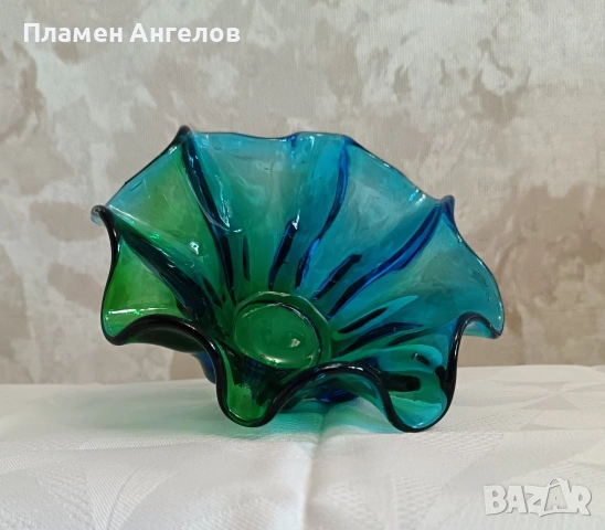 Купа/фруктиера от цветно арт стълло Мурано/ Мurano Art Glass. , снимка 5 - Вази - 54814118