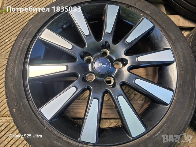 Лети джанти 17ки 5х108 Ford + летни гуми 225/45/17, снимка 5 - Гуми и джанти - 54502281