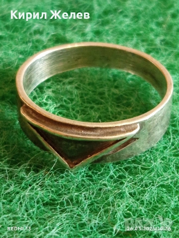 Стилен сребърен пръстен майсторска ръчна изработка 45559, снимка 3 - Пръстени - 53981590