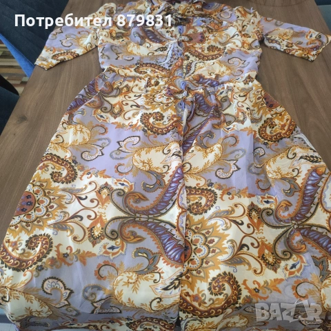 Елегантна ефирна рокля с класически Пейсли десен (индийски мотиви)