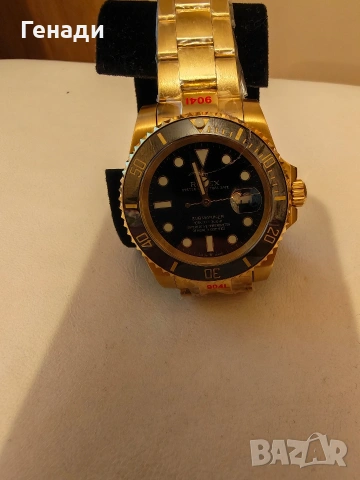Мъжки часовник Submariner Gold / Black – Автоматик, снимка 4 - Мъжки - 55003654