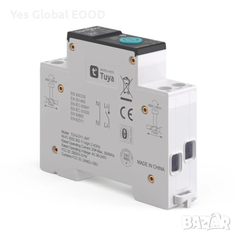 TONGOU WiFi Smart Switch 25A DIN с електромер Tuya, снимка 3 - Други - 55016567