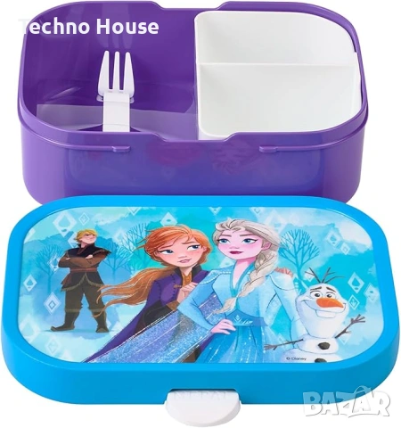Mepal - Кутия за обяд за деца с отделения и вилица FROZEN Без BPA и подходяща за съдомиялна машина, снимка 2 - Кутии за храна - 54215940