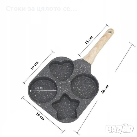 Тиган за яйца, палачинки, кюфтенца, индукция 19х19см, снимка 2 - Съдове за готвене - 54550921