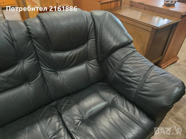 Диван двойка от естествена кожа , снимка 4 - Дивани и мека мебел - 55043413