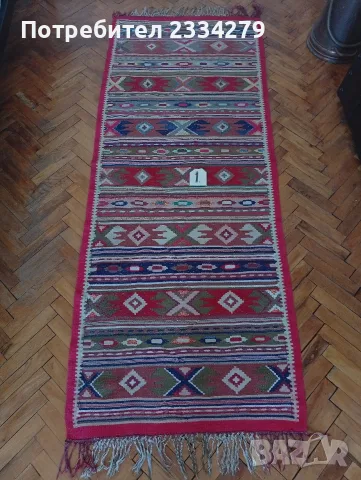Автентична традиционна ръчно тъкана котленска пътека, черга-килим., снимка 1 - Антикварни и старинни предмети - 55598288