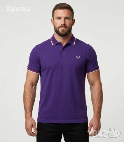 Fred Perry - Оригинална мъжка тениска с яка размер L