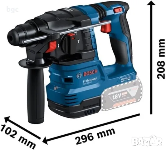 НОВ Перфоратор + Bosch GBH 18V-22 Professional; 18 V; 1.9 J; SDS-plus - 24 МЕСЕЦА ГАРАНЦИЯ, снимка 2 - Перфоратори - 55631285