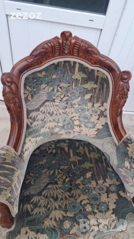 Кресла ретро 2 бр. махагонов масив, снимка 10 - Дивани и мека мебел - 54054027