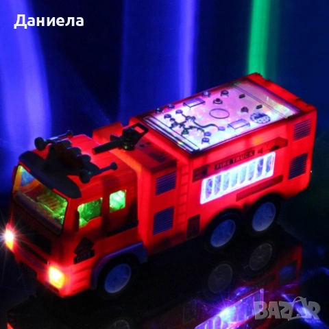Пожарна кола със светлини и звуци Fire Truck, снимка 2 - Коли, камиони, мотори, писти - 49627105
